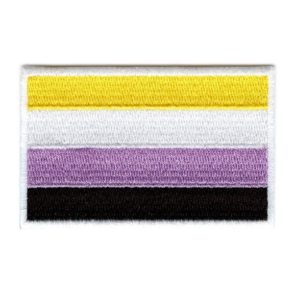 Non-Binary Pride Flag Patch LGBTQ Embroidered Iron On
