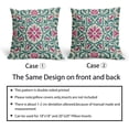 thumbnail image 6 of Ryan; Teal Hot Pink Boho Pillow Covers 18x18Inch Bohemian Ethnic Carpet Style Vintage Flower Print Decorative Throw Pillows Outdoor Square Cushion Case Farmhouse Decor for Sofa Bed Set of 2, 6 of 8