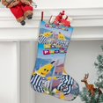 thumbnail image 2 of Plátanos en Pijamas Tema: Calcetines de Navidad, fino lino blanco para colgar en escaleras y chimenea, decoración navideña para el hogar, regalo de Navidad. 45cm × 32cm, 2 of 5