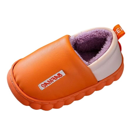 

Splozh Winter Slippers for Kids Slippers Girls Boys Slippers Cotton Comfy House Slippers Bedroom Character Slippers Kids Orange 13