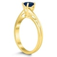 thumbnail image 2 of SZUL Women's Solitaire Oval 6X4MM Sapphire Gemstone Twist Ring in 10K Yellow Gold, 2 of 4