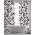 thumbnail image 5 of Farmhouse Black Sheer Curtains 84 Inch Length 2 Panels Set for Living Room/Bedroom, Vintage Flower Leaf Botanical Plant Semi Curtain Sheers Drapes Rod Pocket Curtains Window Treatment Set 52''x84''x2, 5 of 7