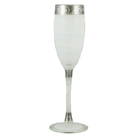 5.75 Ounce Glass - Set of 2 Swirls and Dots Hand Painted Champagne Drinking Glasses - 5.75 Ounces