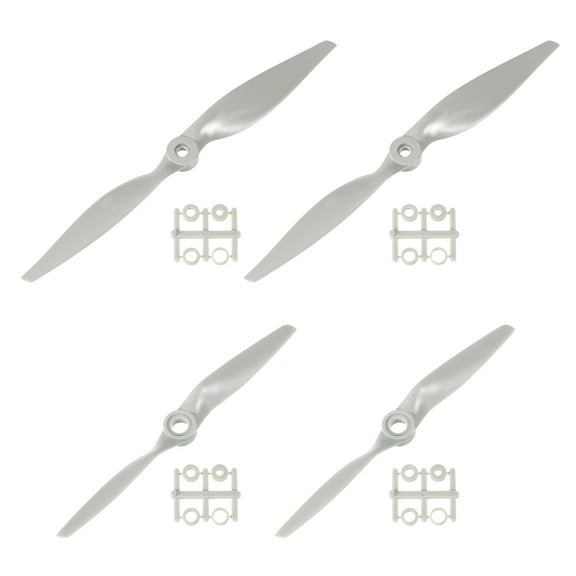 Uxcell 10x5" 5x5" Propeller RC Propellers 2 Vane Blades Props Grey with Adapter Rings Pack of 4