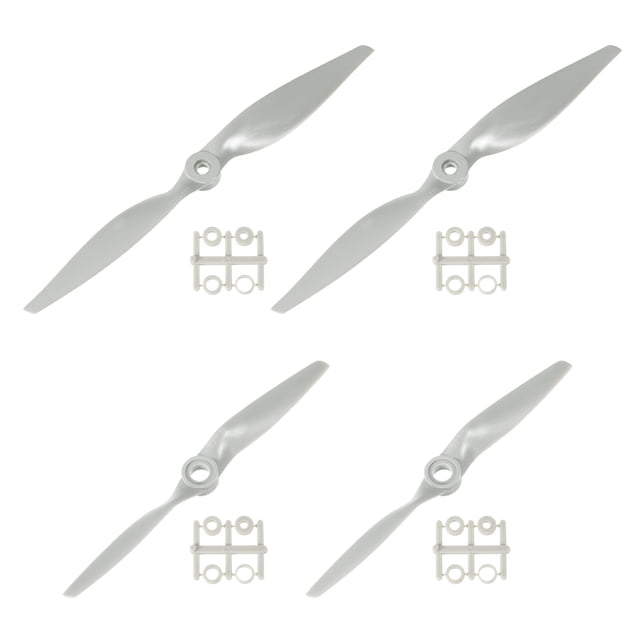 Uxcell 10x5" 5x5" Hélices RC Hélices 2 Palas Grises con Anillos Adaptadores Paquete de 4