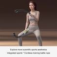 thumbnail image 3 of Naiovety Cuerda de entrenamiento inalámbrica, equipo de fitness con 2 cuerdas de combate lastradas, ideal para gimnasios en casa. Regalos para Accesorios para máquinas de ejercicios verde, 3 of 6