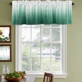 thumbnail image 4 of Green Ombre Stripe Valances for Windows, Decorative Rod Pocket Window Valance Curtains, Abstract Art Gradient Watercolor Short Curtain Drapes for Kitchen/Bathroom/Living Room, 2 Panels, 42" W x 12" L, 4 of 8