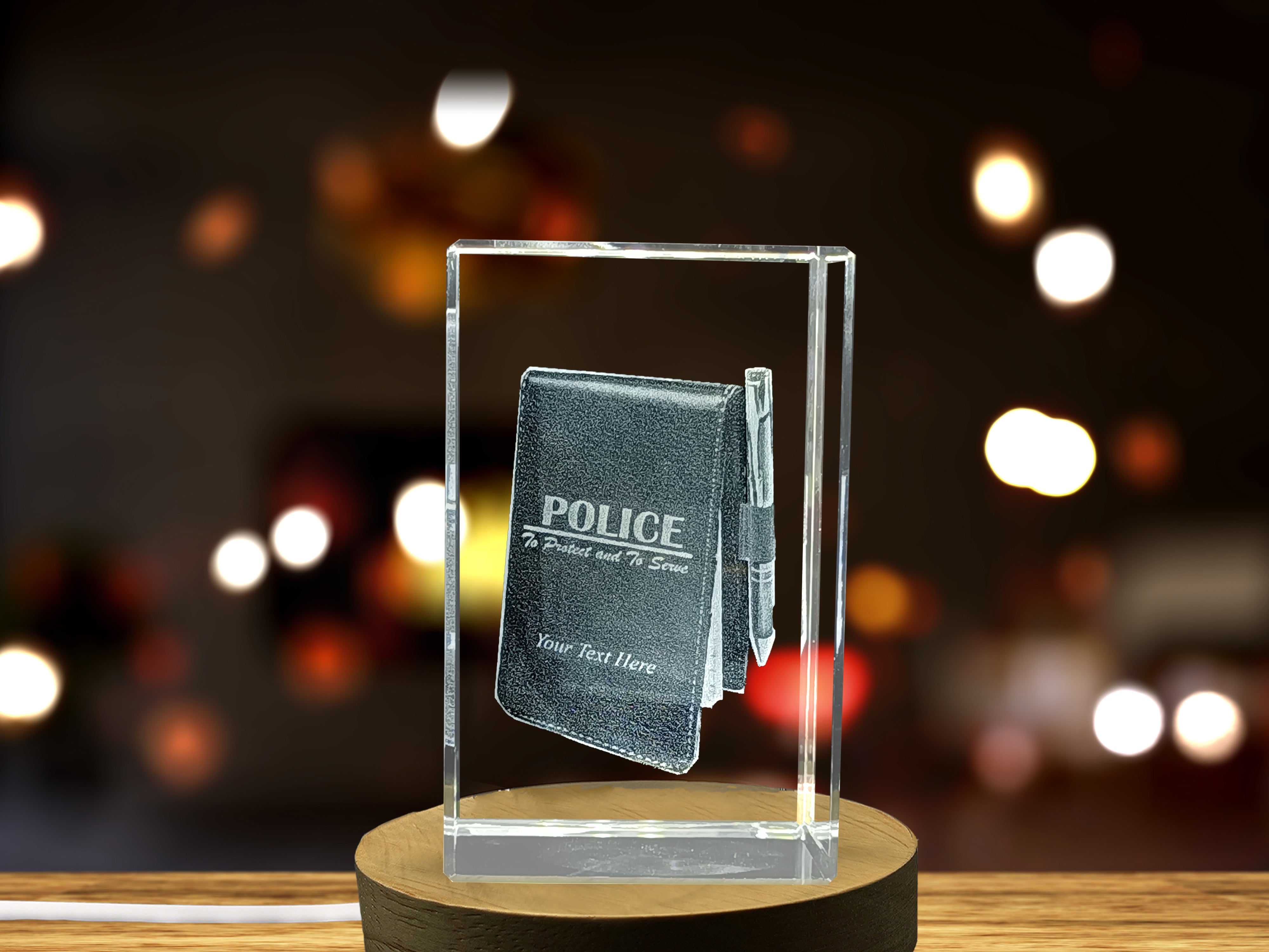 Unique Notepad 3D Engraved Crystal Gift - Personalized Keepsake