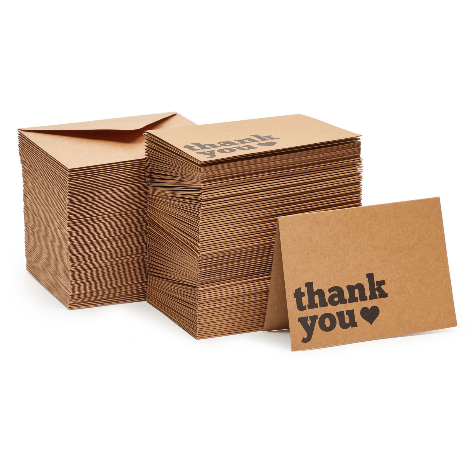 120-Count Thank You Cards with Envelopes, Brown Kraft Paper, Bulk Value Pack, Ideal for Any Occasions, Business, Wedding, 3.5' x 5'
