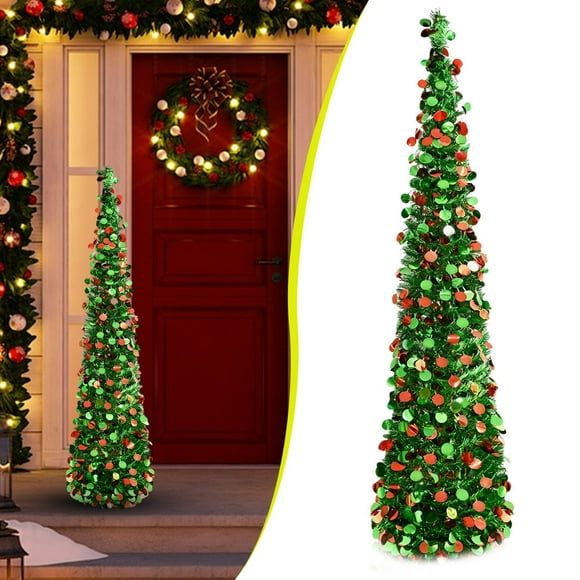 Yhuaoa Christmas Tree With Decorations Pop Up Christmas Tree With Lights Slim Christmas Tree Slim Christmas Trees Tall Skinny Christmas Tree Fully Decorated Christmas Tree Christmas Tree For Bedroom