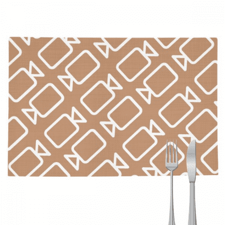

Camera Photographic Stamp Pattern Placemat Pad Kitchen Woven Heat Resistant Cushion Rectangle