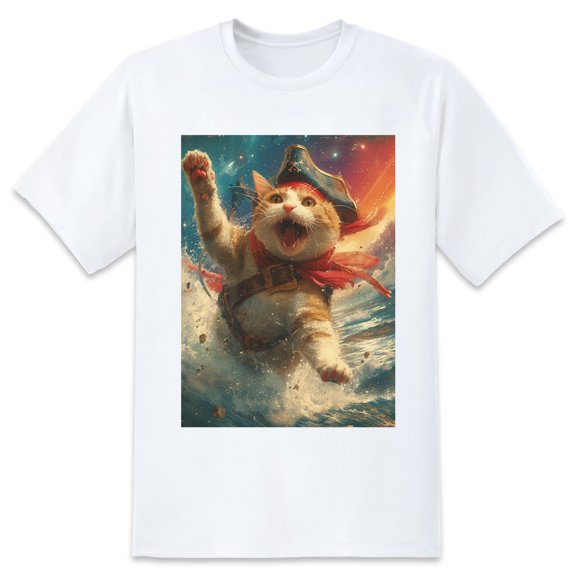 Basic Oversize Tees For WomenCat Loose Boyfriend Shirts Casual Blouse round neck