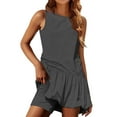 thumbnail image 1 of Liquidation d'Été 2025! Robe pour Femme Grande Taille, Liquidation de Robes d'Été pour Femmes, Robe Active Sans Manches pour Femme Col Rond Robe Débardeur Sans Manches Ensemble Robe d'Été et Shorts, 1 of 4