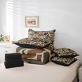 thumbnail image 6 of meiyoeat Classic Camo Mallard 7pcs Queen Bedding For Adults,Vintage Camouflage Print Bedding Comforter Set Queen For Boys, Earth Tone,Black Reversible, 6 of 7