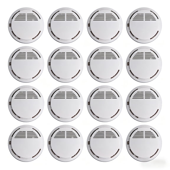 Smoke Alarm Detector, 16 Pack Home Fire Safety Sensor Alert, Photoelectric Smoke Detector for House Hotel Office Warehouse Fire Protection