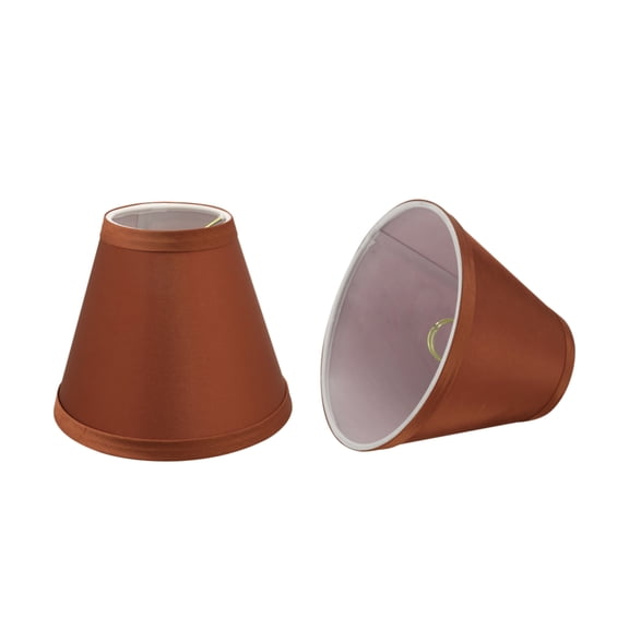Aspen Creative 32111-2 Small Hardback Empire Shape Chandelier Clip-On Lamp Shade Set (2 Pack), Transitional Design in Redwood, 6" bottom width (3" x 6" x 5")