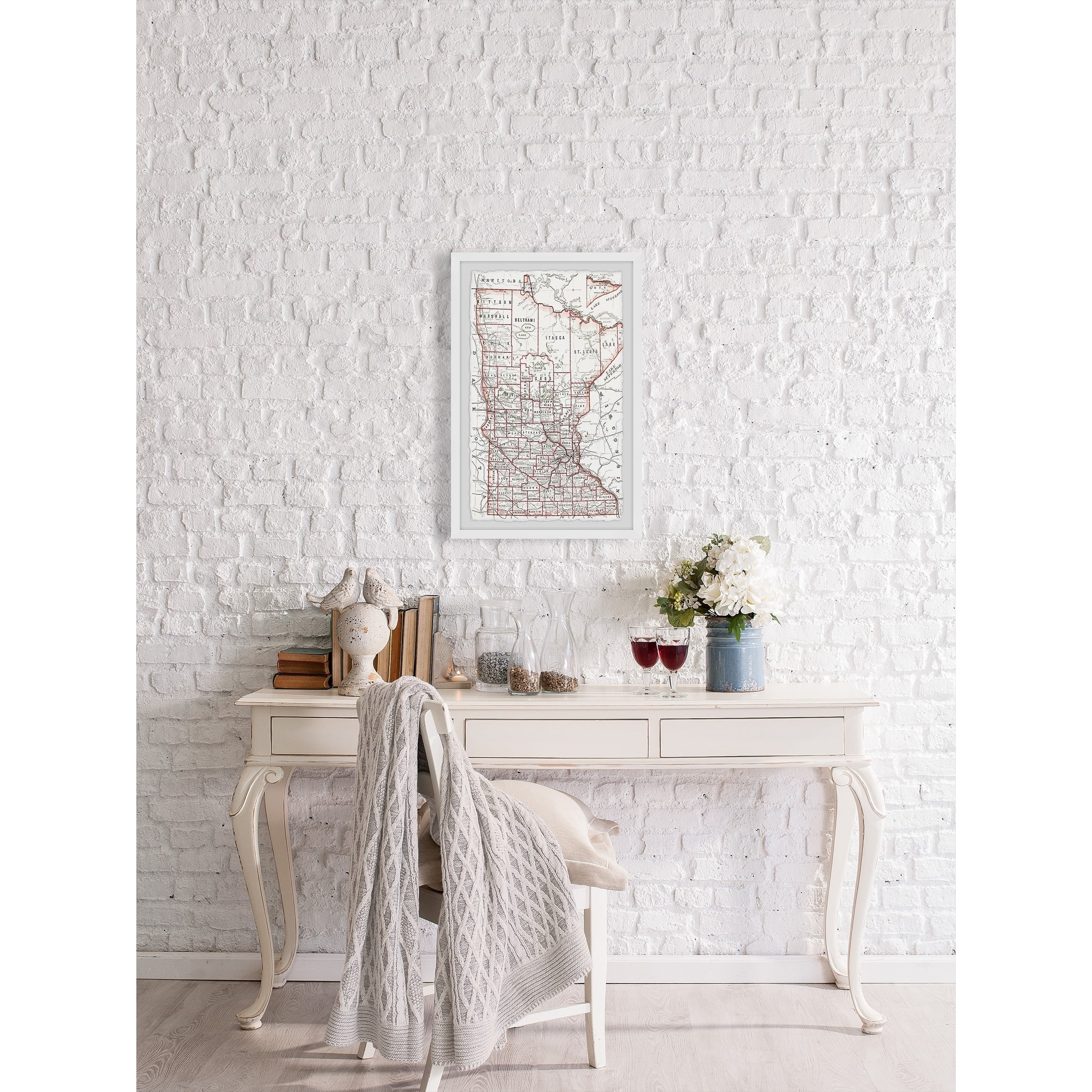 Marmont Hill Red City Outline Framed Wall Art