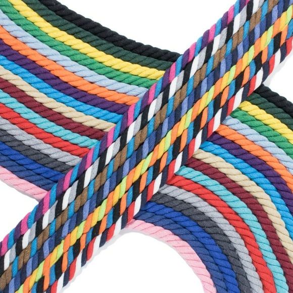 Twisted 3 Strand Natural Cotton Rope Artisan Cord – 1/4, 1/2, 5/8, 3/4, 1 Inch Diameters – Super Soft White and Assorted Colors – 10, 25, 50, 100 Feet (Royal Blue, 1/4 Inch x 50 Feet)