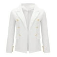 thumbnail image 3 of ZhenYing Fall Jackets for Women 2024, Business Jacket Lady Elegant Button Women Solid Coat Outwear Suit Work Women's Coat Womens Cardigan White, 3 of 7