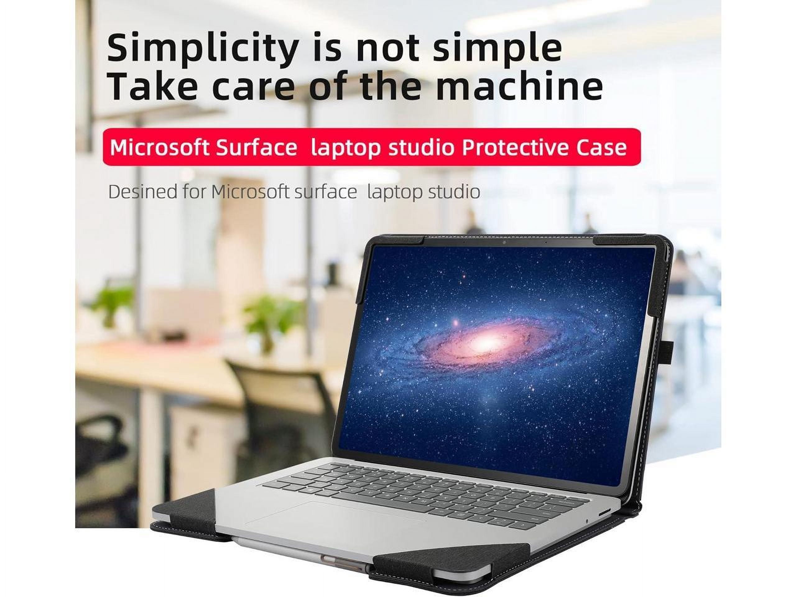 Laptop Case for 14.4 inch Microsoft Surface Laptop Studio 2 2023 / Studio 2022 Protective Cover Shell with Pencil Holder PU Leather Hard Folio Cover