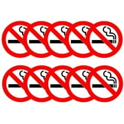 Haobase 10 Pcs No Smoking Sign - Self Adhesive Vinyl Sticker (7 cm x 7 cm)
