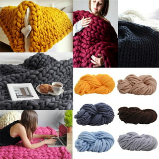 250G Chunky Yarn Jumbo Tubular Yarn Crocheting DIY Length 65.6ft Tube Giant  Yarn Bulky Yarn Arm Knit Yarn for Rug Making Blanket Pillow , Caramel