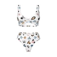 thumbnail image 4 of Rocae Cartoon Animals for Bikini Set for Women Two Piece Sexy High Swimsuits Split Crossover Bikini Small, 4 of 9