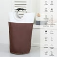 thumbnail image 2 of Sea Team 90L Large Size Collapsible Laundry Hamper, Waterproof Laundry Basket with Foam Padded Aluminum Handles, Portable Storage Basket for Laundromat Home Storage, Brown, 2 of 6
