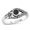 Black Simulated Onyx, variant on CHOOSE YOUR COLOR Simulated Black Onyx Leaf Flower Ring .925 Sterling Silver Band CZ Female Size 7