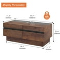 thumbnail image 2 of WAMPAT Table Basse Moderne, Table Centrale en Bois avec Verre Trempé et Grands Tiroirs de Rangement pour Salon, 43,2 Pouces, Brun, 2 of 7