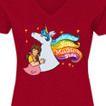 thumbnail image 4 of Inktastic Embrace Your Magical Side Girl Hugging A Unicorn Women's V-Neck T-Shirt, 4 of 5