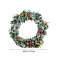 thumbnail image 3 of Hvmvliv 15.75in Artificial Christmas Lighted Wreath 8LED Lights Christmas Decorations Pinescones Berries Flocked Christmas Wreath Multicolor, 3 of 7