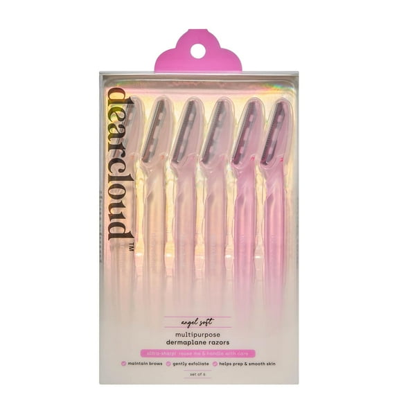 dearcloud Soft Multipurpose Dermaplane Razors, Face Razor for Women Dermaplaning, Exfoliate and Remove Unwanted Hair (Set of 6)