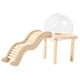 thumbnail image 5 of Baño de arena de vidrio transparente con escalera de madera Contenedor de baño de arena para hámster S, 5 of 9