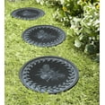 thumbnail image 4 of A1 Home Collections Multi Functional-Garden Stepping Stone Mat Round, Natural Rubber Heavy-Duty Beautiful Hand Finished Design 12"X12" Set of 4, Bumble Bee Black, 4 of 5
