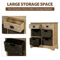 thumbnail image 6 of Irene Inevent 2 Drawers and 4 Classic Wicker Baskets Rustic Storage Cabinet Home Farmhouse Style Nightstand, 6 of 10