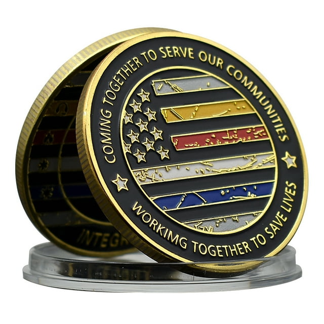 Servicio comunitario conmemorativo de monedas con bandera estadounidense