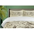 thumbnail image 3 of Ambesonne American Duvet Cover Sets, Wild West Cowboys, 2-King, Beige Black, 3 of 6