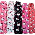 thumbnail image 2 of Kawaii Hello Kitty Pajamas Black Anime Flannel Women Warm Woolen Whitecartoon Casual Home Pants Autumn Fashion Trousers Gifts, 2 of 5