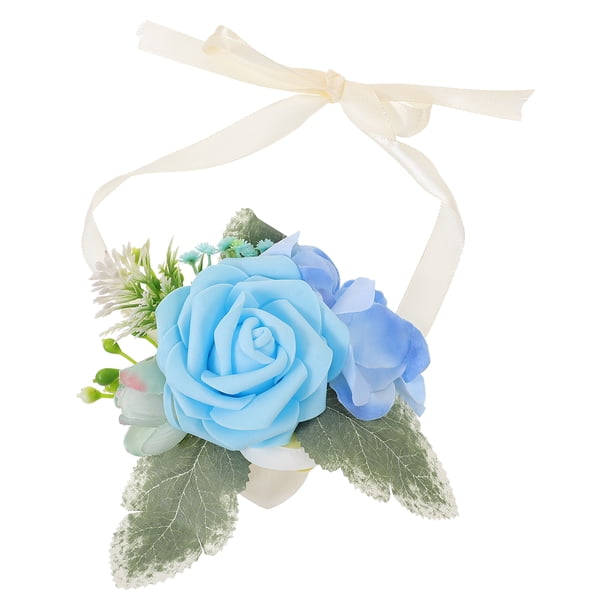 KAKOWELY Pulsera de ramillete para fiesta de bodas, pulsera de flores para novia, ramillete para dama de honor