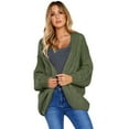 thumbnail image 1 of Women's Pink/Gray/Black/Green Chunky Wide Long Sleeve Knit Cardigan, 1 of 6