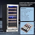 thumbnail image 6 of Litake 28 Bottles Wine Fridge, Dual Zone Wine Cooler Refrigerator with Glass Door, Adjustable Shelves, Digital Temperature Control for Red, White and Champagne, Freestanding/Built-in, 6 of 8