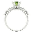 thumbnail image 4 of Solitaire with Accents Engagement Ring for Women - 1.05ct Natural Peridot in 14K White Gold Promise Ring, 4 of 6
