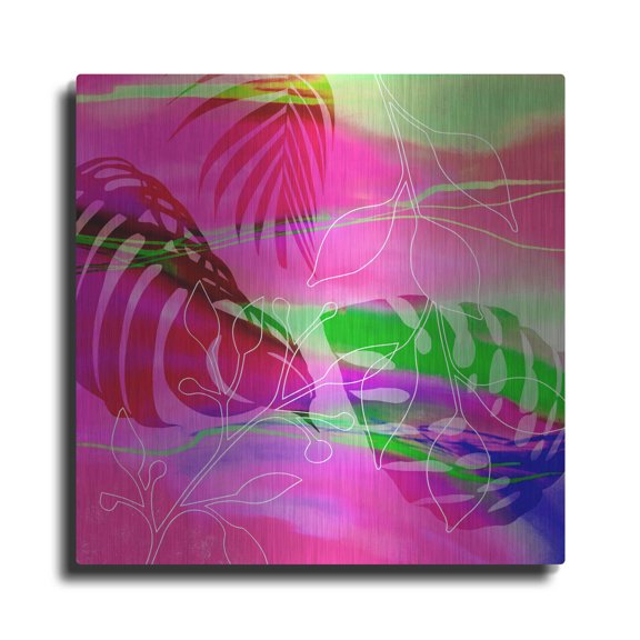 Luxe Metal Art 'Tropical Vibe' by Andrea Haase, Metal Wall At, 36"x36"
