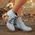 thumbnail image 6 of Women's Boots Plus Size Stretch Knit Mid-Calf Boots Round Toe Side Zipper Low Block Heel Soft Padded Insole Versatile Casual Fashion Outdoor Daily Wear, 6 of 9