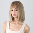 thumbnail image 4 of Women's Fashion Wig Shoulder-length Straight Wig with Inward Layers Bangs, 4 of 8
