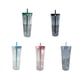 thumbnail image 5 of Soidarity Taza de paja transparente de doble capa de 770ml, botella de agua reutilizable con tapa, Picnic, Camping, senderismo, ciclismo, taza para beber Ropa Deportiva, Zapatos Verde 710ml Soidarity OD027967-01, 5 of 6