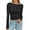 38# Black, variant on UoCefik Womens Fitted Long Sleeve Shirts Fall Slim Fit Crop Tops Casual Round Neck Tight T Shirts Fashion Cotton Basic Clothes Army Green M