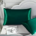 thumbnail image 7 of Astarin Satin Silk Pillowcase for Hair, Dark Green Standard Size silk pillow, Satin Pillow Covers 2 Pack with Envelope Closure, 20x26 Inches, 7 of 7