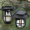 thumbnail image 3 of 2Pcs Solar Camping Lights, Tungsten Filament Ambient Lights, Portable Wall-Mounted Decorative Lanterns, Waterproof Solar Garden Lights for Courtyard, Indoor Corridor, Camping & Outdoor Decor, 3 of 12